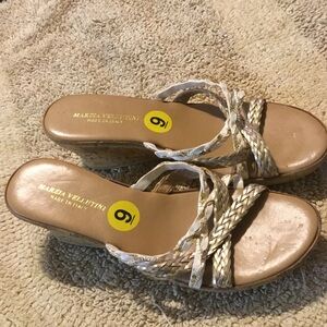 MARZIA VELLUTINI Women's Cream Wedge Sandals